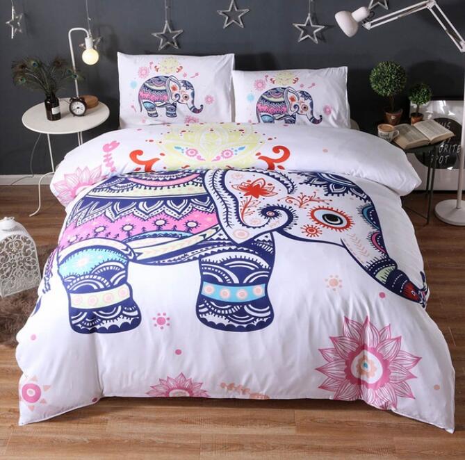 3D Pastel Elephant 5071 Bed Pillowcases Quilt