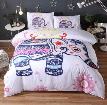 3D Pastel Elephant 5071 Bed Pillowcases Quilt
