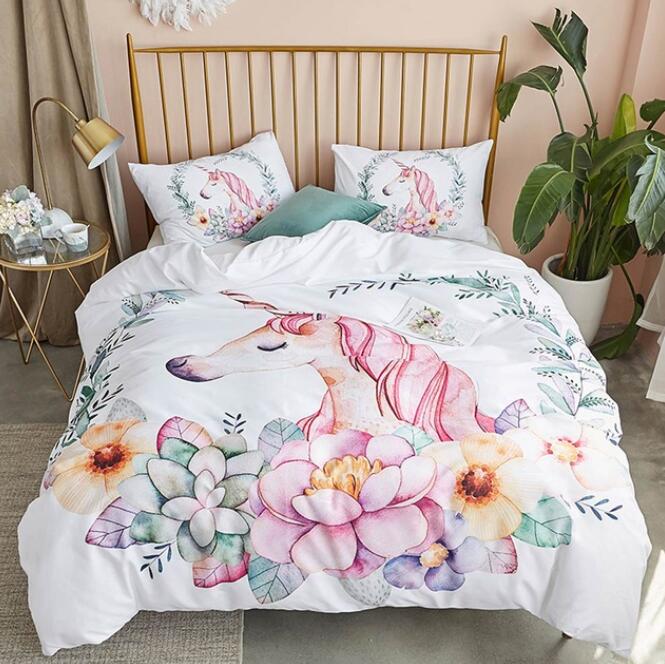 3D Flower Unicorn 7029 Bed Pillowcases Quilt