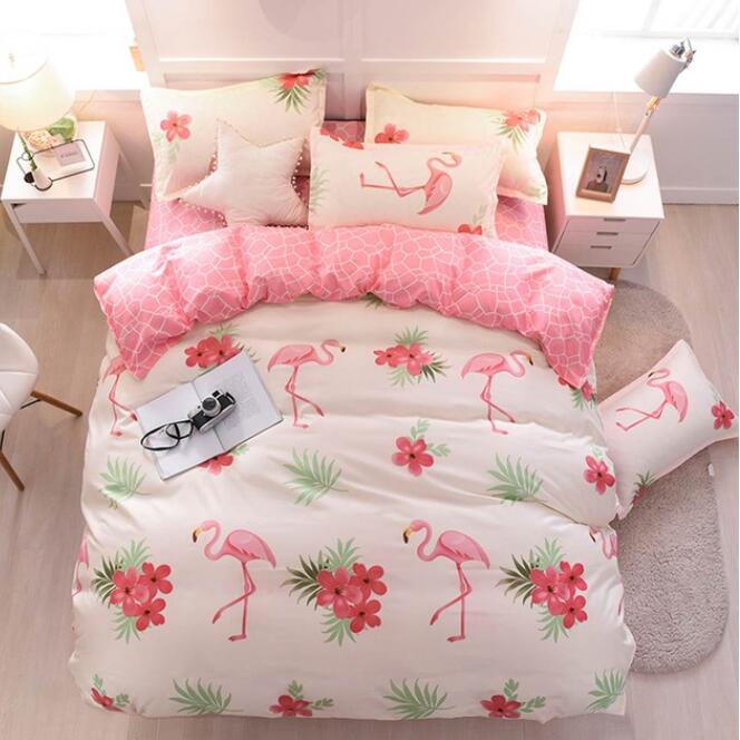 3D Flower Flamingo 7097 Bed Pillowcases Quilt