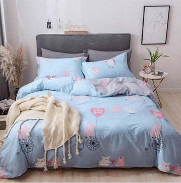 3D Pig Love Balloon 5003 Bed Pillowcases Quilt