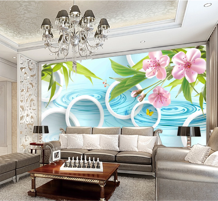 3D Plum Blossom River WC150 Wall Murals
