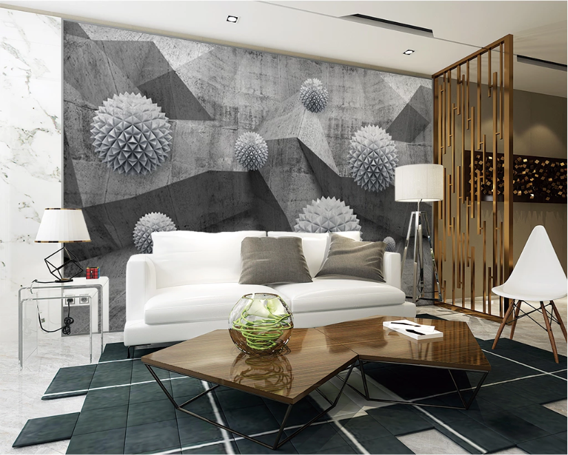 3D Gray Ball WC2536 Wall Murals