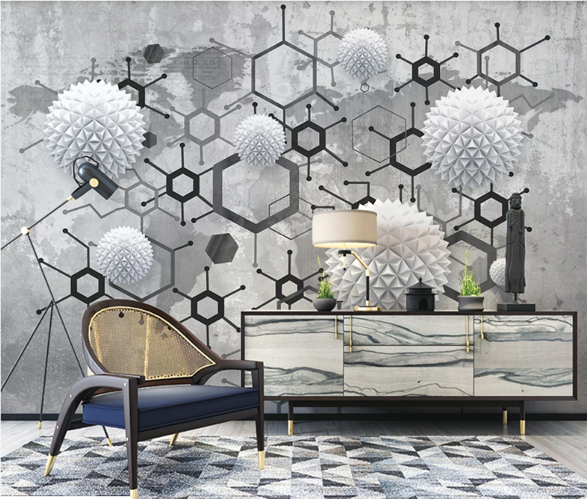 3D White Decoration WC2061 Wall Murals