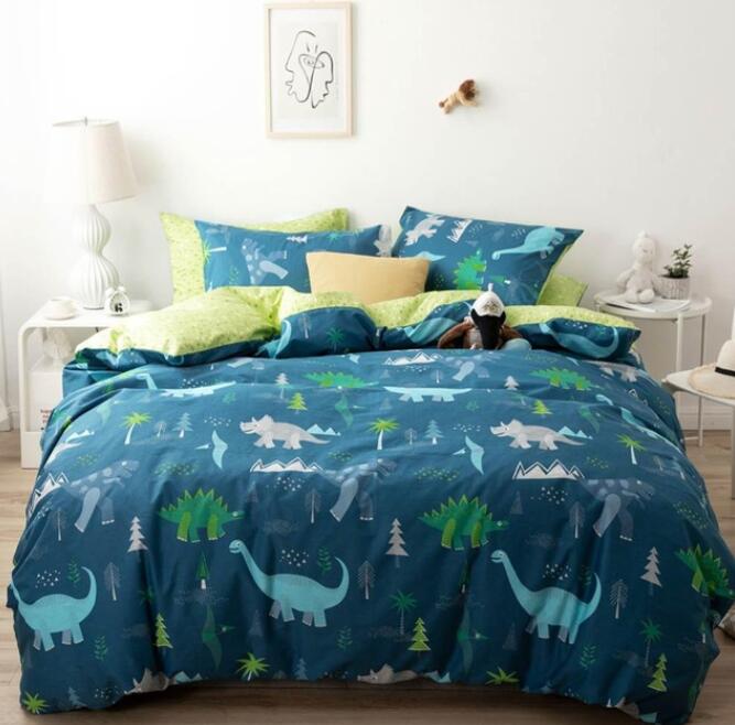 3D Navy Blue Dinosaur 7074 Bed Pillowcases Quilt