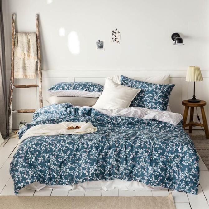 3D Blue Floral 6180 Bed Pillowcases Quilt