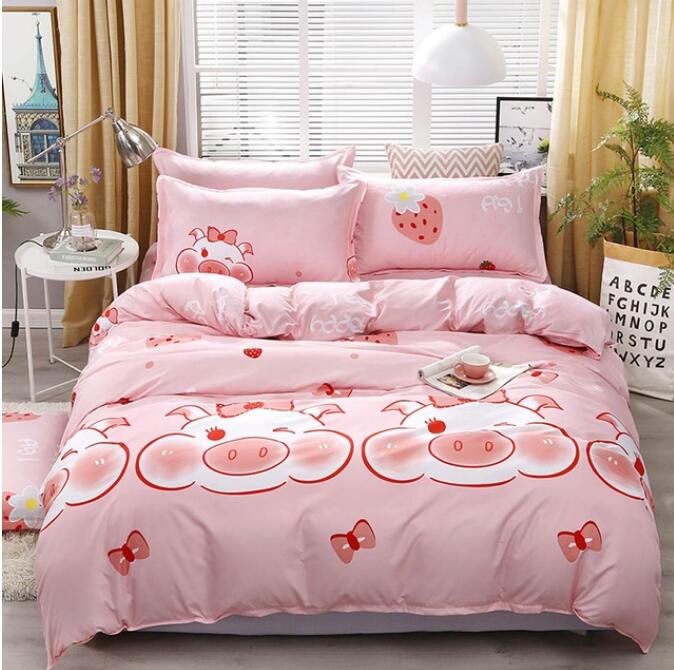 3D Pink Pig 7151 Bed Pillowcases Quilt