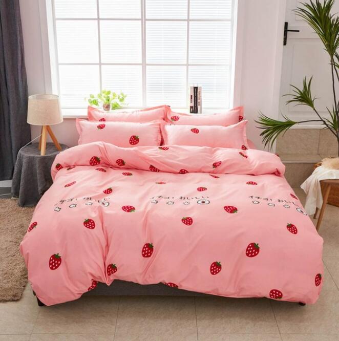 3D Strawberry 7146 Bed Pillowcases Quilt