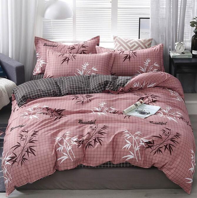 3D Pink Bottom Bamboo 7137 Bed Pillowcases Quilt