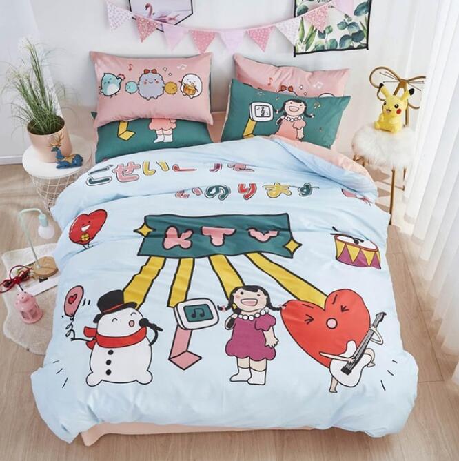 3D Snowman Girl Love 5045 Bed Pillowcases Quilt