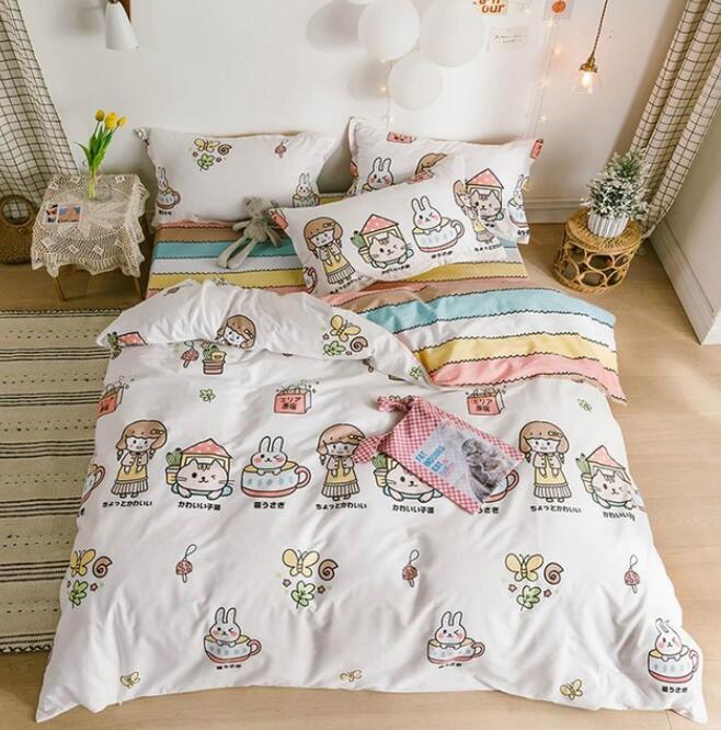 3D Cat Little Girl 5014 Bed Pillowcases Quilt