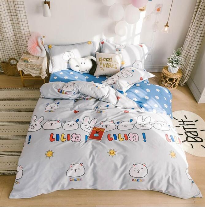 3D Cartoon Bear And Rabbit 6166 Bed Pillowcases Quilt