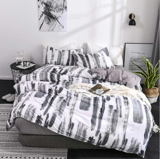 3D Black Gray 5083 Bed Pillowcases Quilt