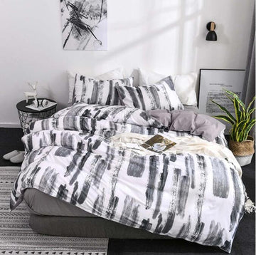 3D Black Gray 5083 Bed Pillowcases Quilt