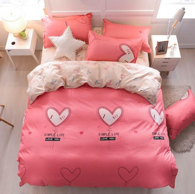 3D Red Love 7096 Bed Pillowcases Quilt