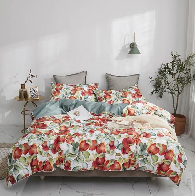 3D Red Fruit 7087 Bed Pillowcases Quilt