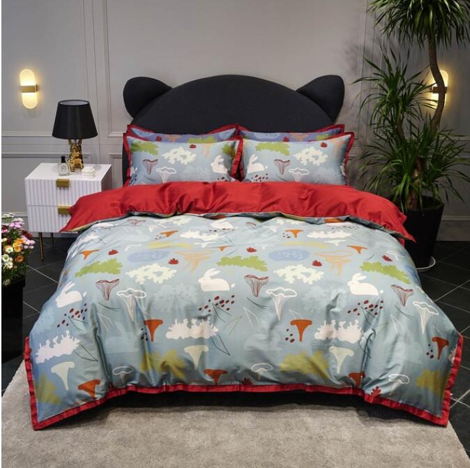 3D Red Light Blue Small Pattern 7077 Bed Pillowcases Quilt