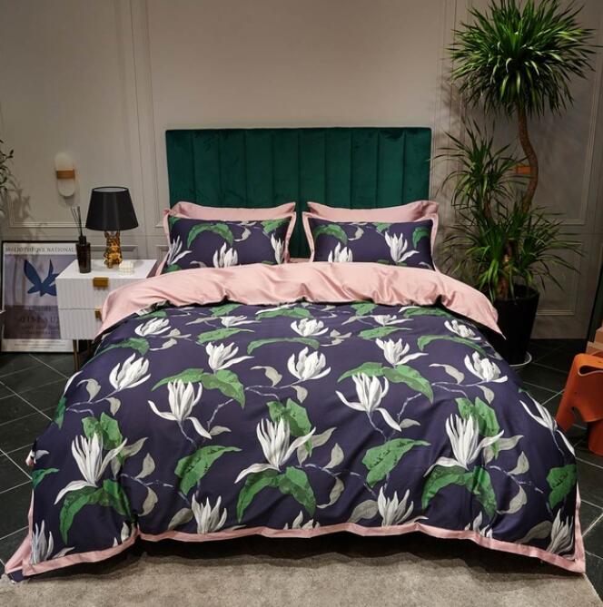 3D White Flowers And Green Leaves 7078 Bed Pillowcases Quilt