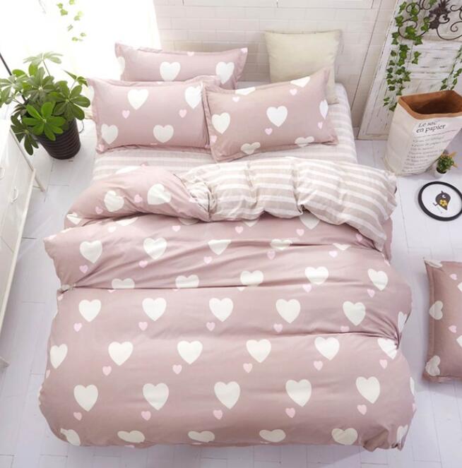 3D Pink Love 7156 Bed Pillowcases Quilt