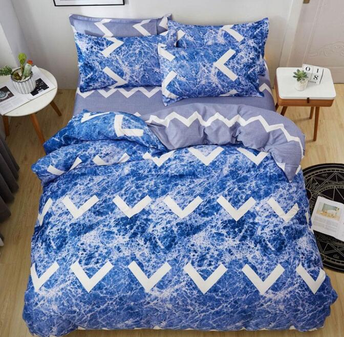 3D Blue And White 7163 Bed Pillowcases Quilt