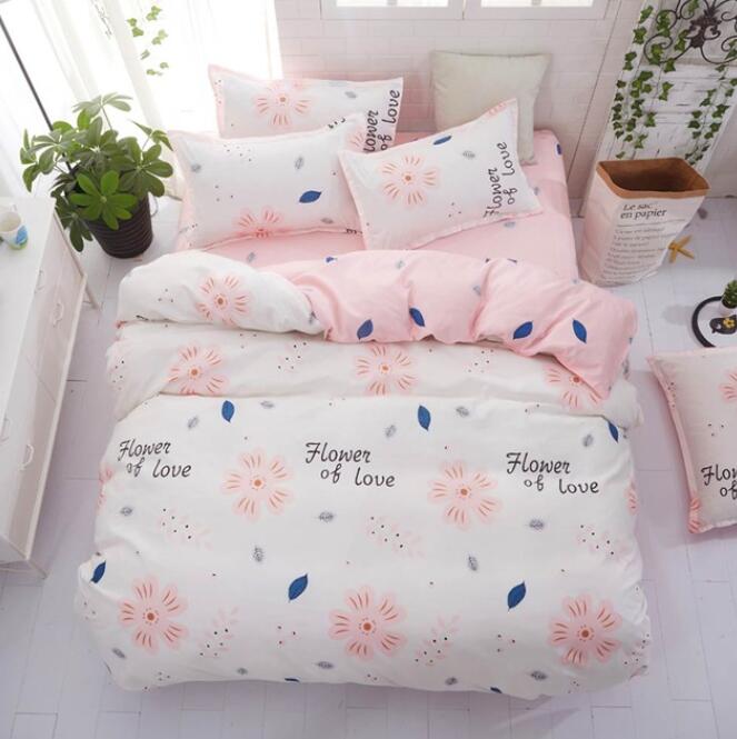 3D White Background Pink Flower 5091 Bed Pillowcases Quilt