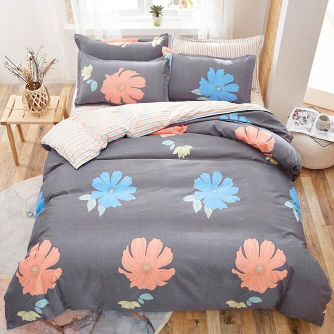 3D Brown Background Blue Safflower 5092 Bed Pillowcases Quilt