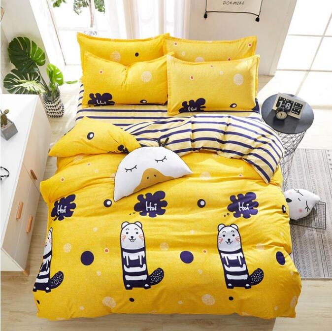 3D Yellow Bottom Animal 5089 Bed Pillowcases Quilt