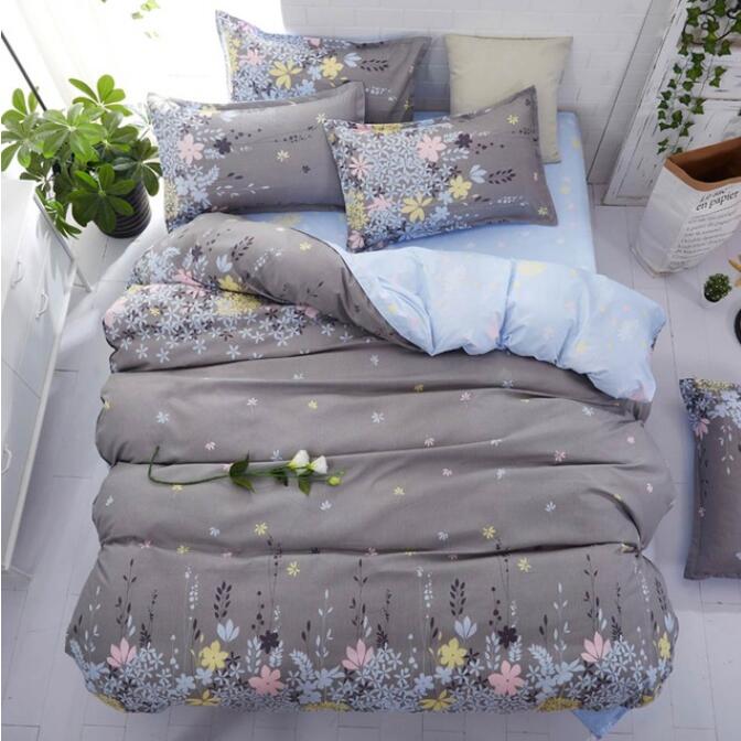 3D Gray Flower 7175 Bed Pillowcases Quilt