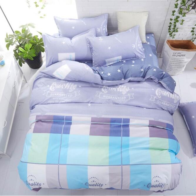 3D Light Purple Color Grid 5098 Bed Pillowcases Quilt