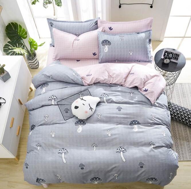 3D Gray Mushroom 5096 Bed Pillowcases Quilt