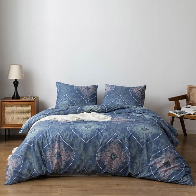 3D Blue Dark Flower 7190 Bed Pillowcases Quilt