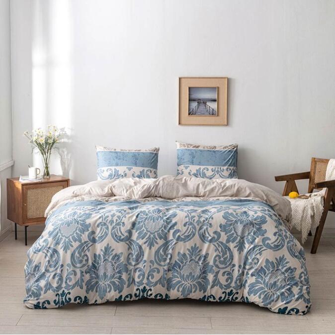 3D Light Blue Pattern 7185 Bed Pillowcases Quilt