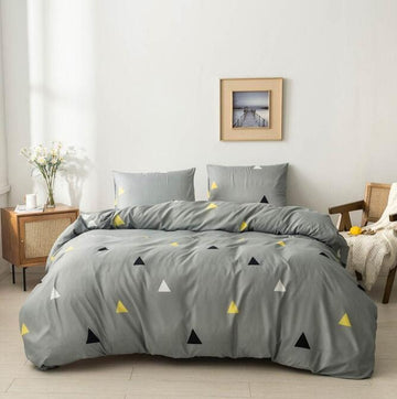 3D Gray Background Triangle 7082 Bed Pillowcases Quilt