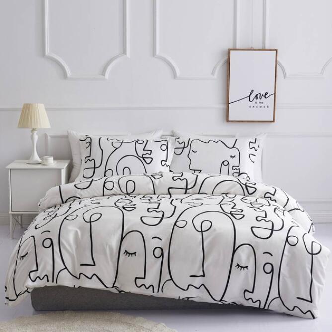 3D Abstract Face Lines 7179 Bed Pillowcases Quilt