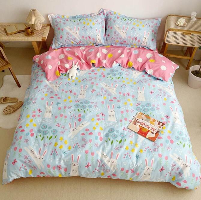 3D Little Floral Little Rabbit 5041 Bed Pillowcases Quilt