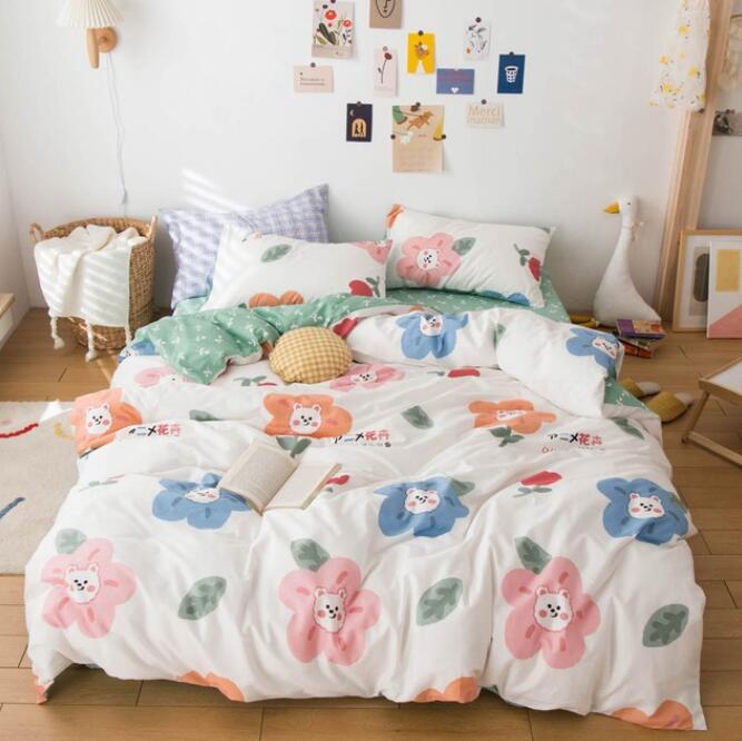 3D Little Blue Flower Red Flower 5023 Bed Pillowcases Quilt