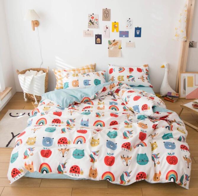 3D Rainbow Apple Cat 5024 Bed Pillowcases Quilt