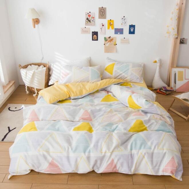 3D Yellow Triangle 5025 Bed Pillowcases Quilt