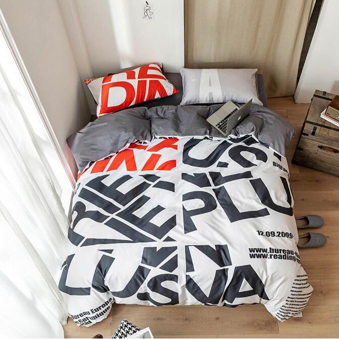 3D English Alphabet 7080 Bed Pillowcases Quilt