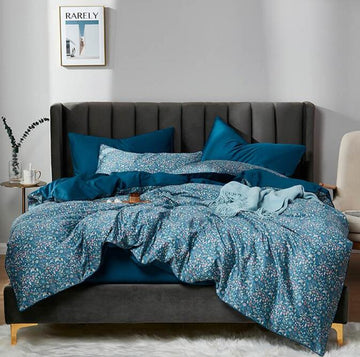 3D Blue Dark Flower 6154 Bed Pillowcases Quilt