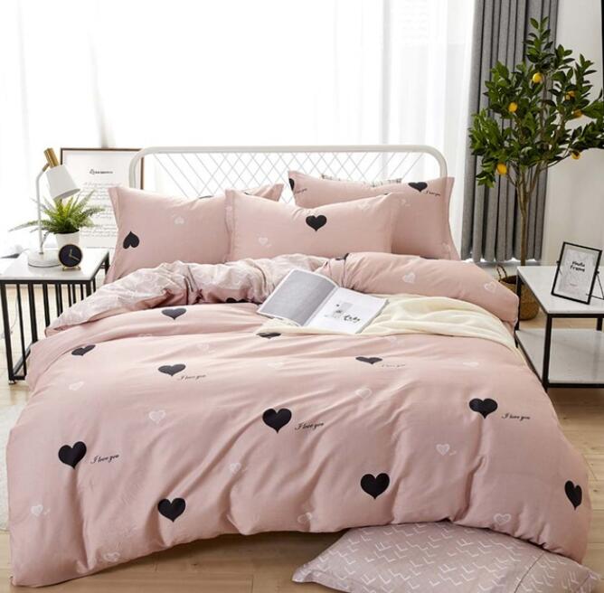 3D Black Love 7092 Bed Pillowcases Quilt