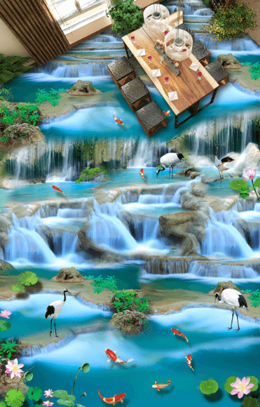 3D Flowing River Floor Mural Wallpaper AJ Wallpaper 2 