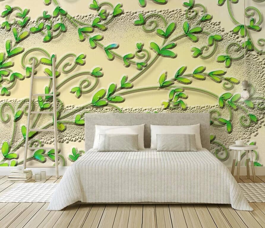 3D Green Leaf 3033 Wall Murals Wallpaper AJ Wallpaper 2 
