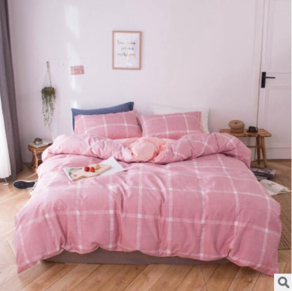 3D Pink Grid 15165 Bed Pillowcases Quilt