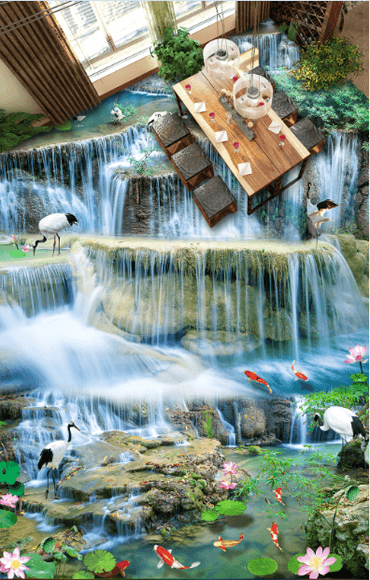 3D River Curtains Floor Mural Wallpaper AJ Wallpaper 2 
