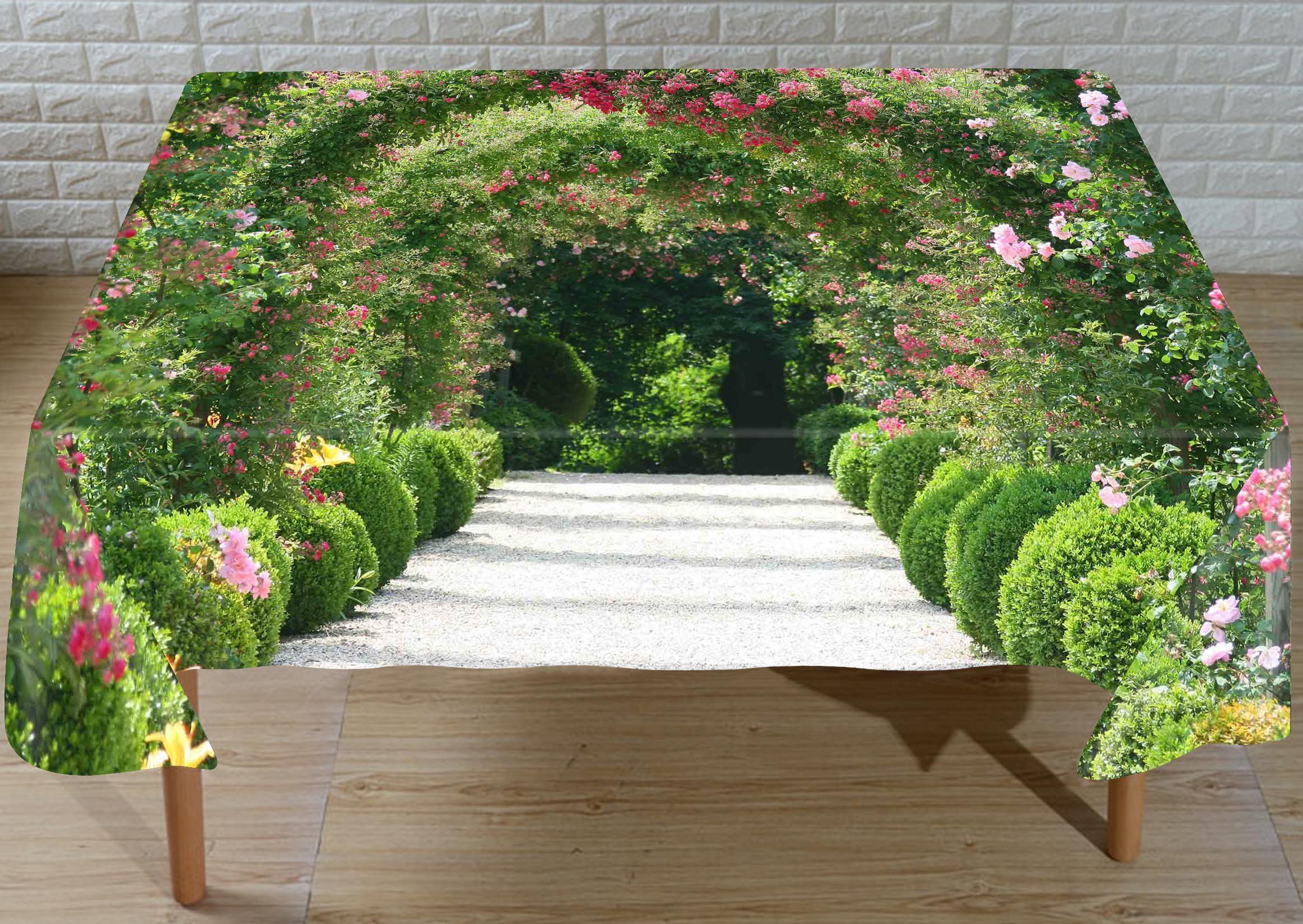 3D Flowers Arches 845 Tablecloths Wallpaper AJ Wallpaper 