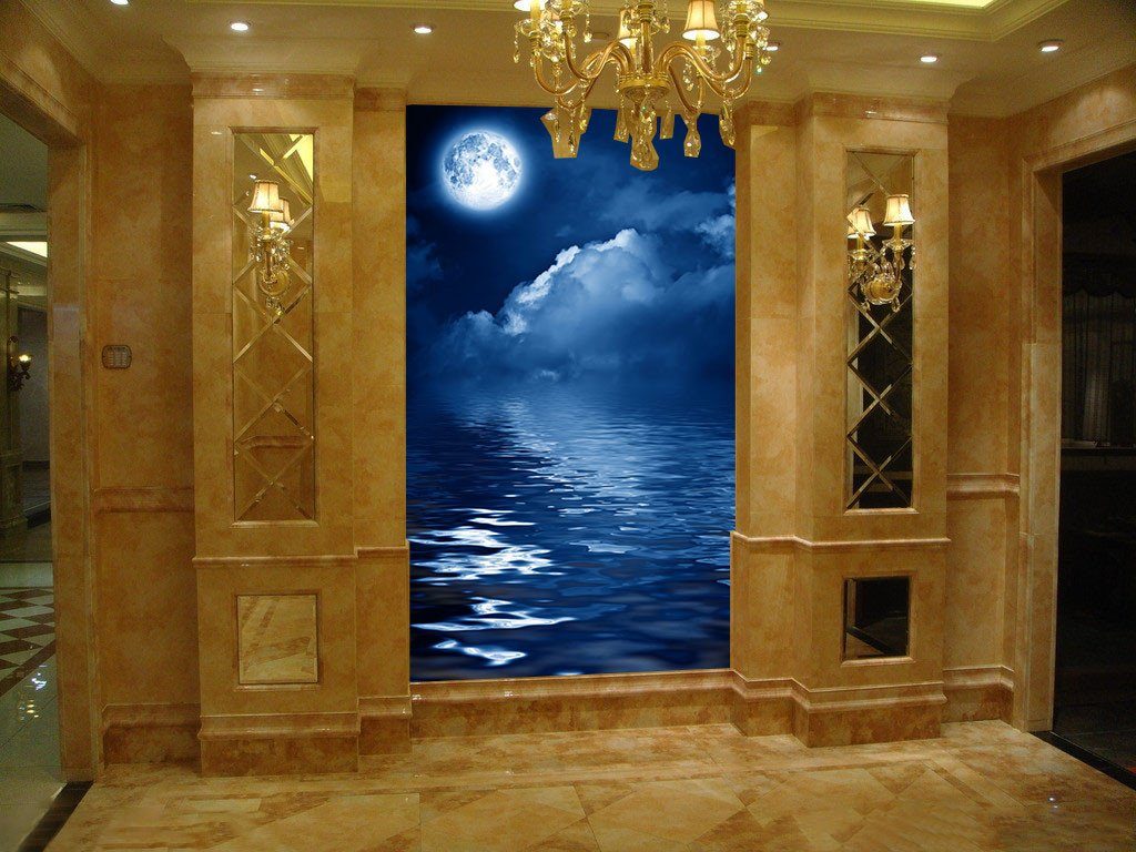 Full Moon Sea Wallpaper AJ Wallpaper 