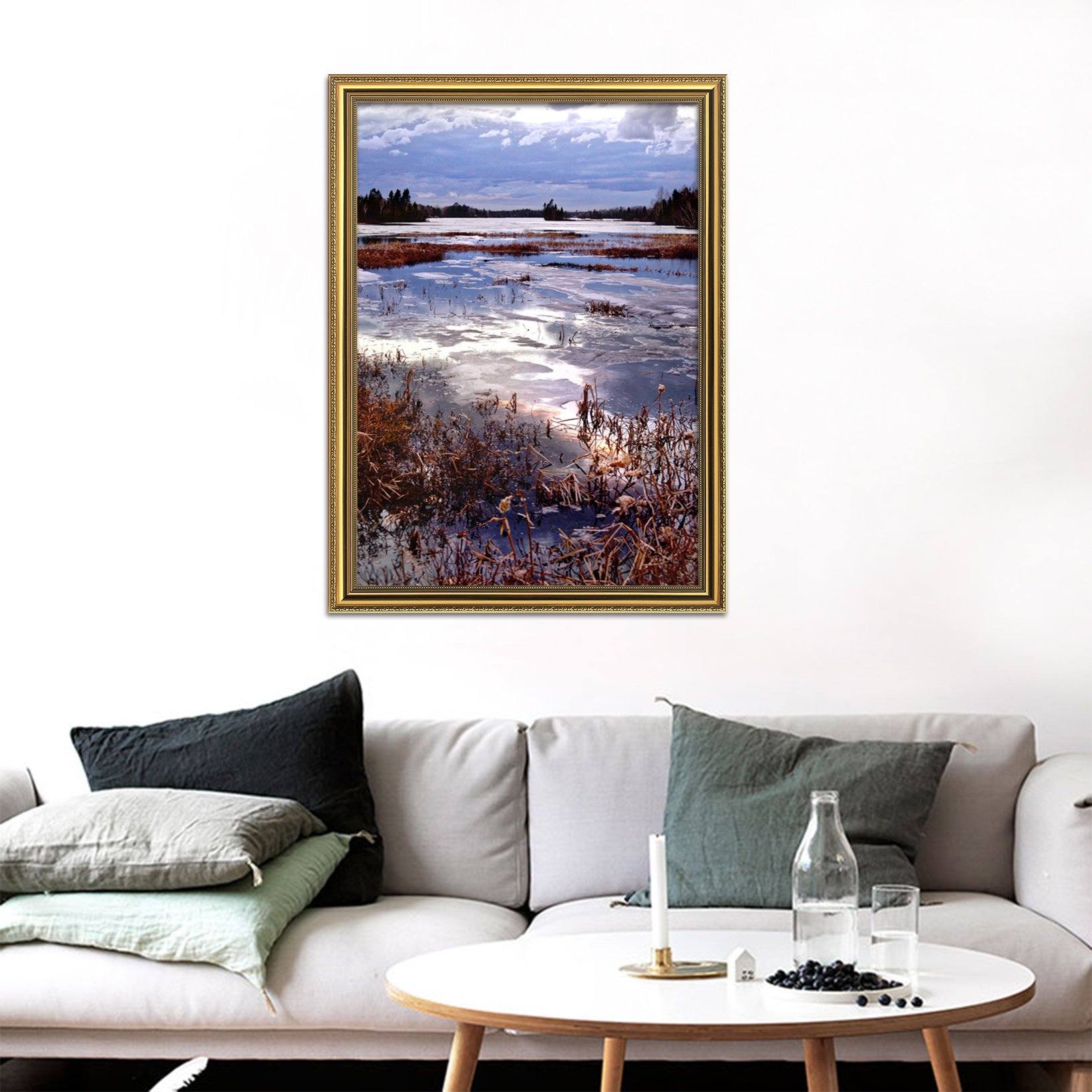 3D Sunny Lake 102 Fake Framed Print Painting Wallpaper AJ Creativity Home 