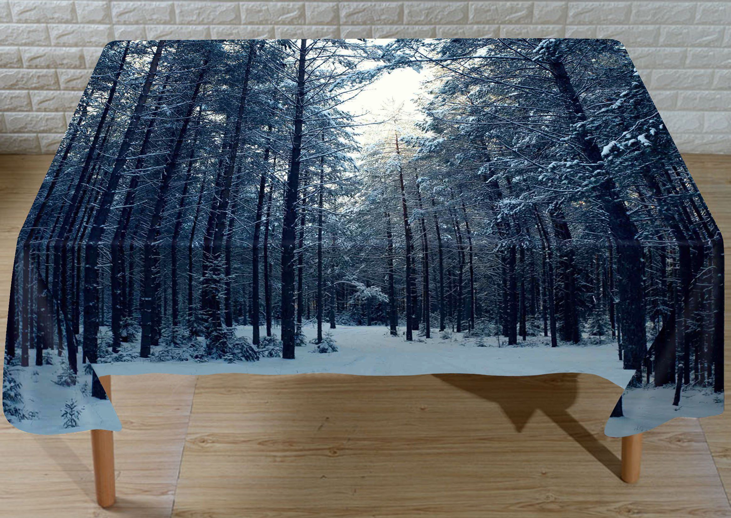 3D Snowed Forest 588 Tablecloths Wallpaper AJ Wallpaper 