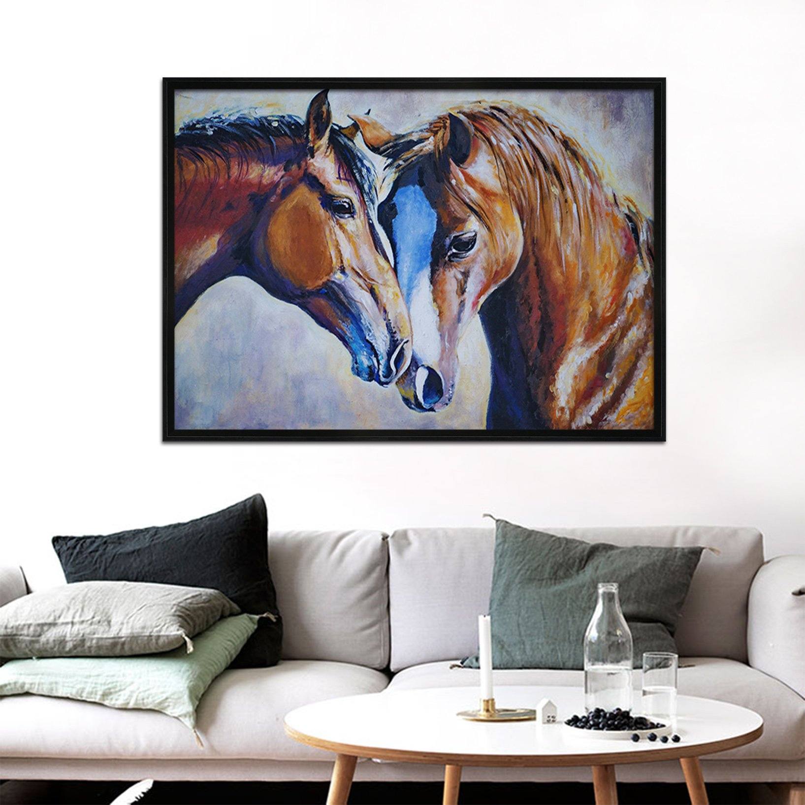 3D Horse Close 065 Fake Framed Print Painting Wallpaper AJ Creativity Home 